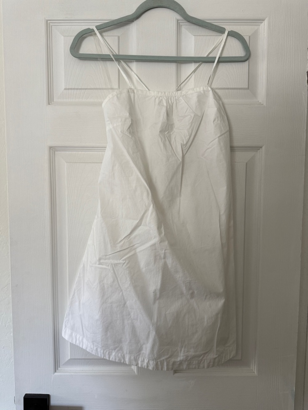 Simple White Strap Shift Mini Dress